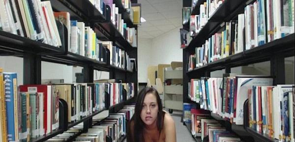  Schoolgirl in uniform wants to bust your nut in the library